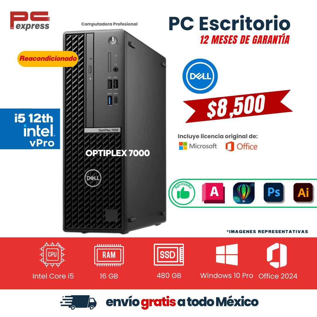 PC - Dell OptiPlex 7000 | Core i5 vPro 12ª Gen | 16 GB RAM | 480 GB SSD