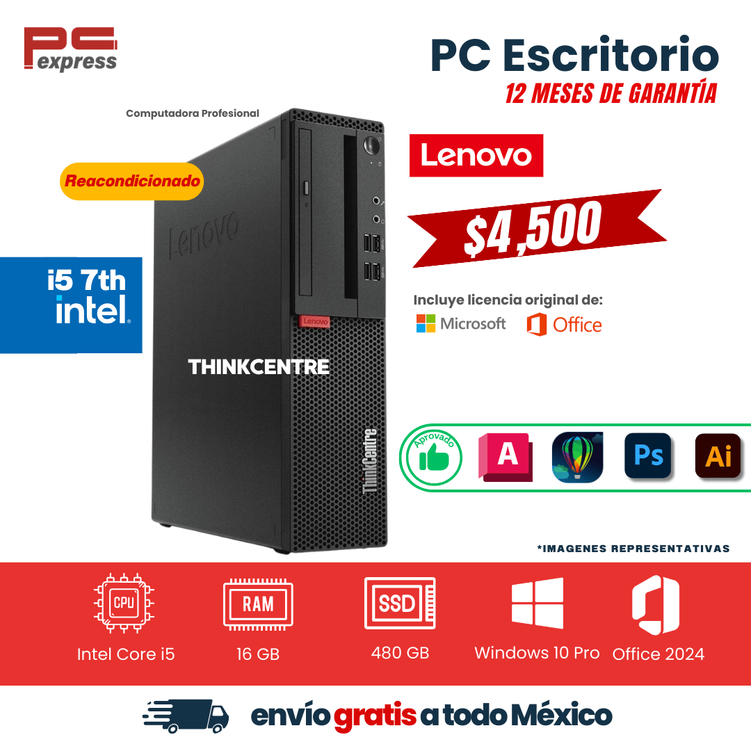 PC - Lenovo ThinkCentre | Core i5 7ª Gen | 16 GB RAM | 480 GB SSD