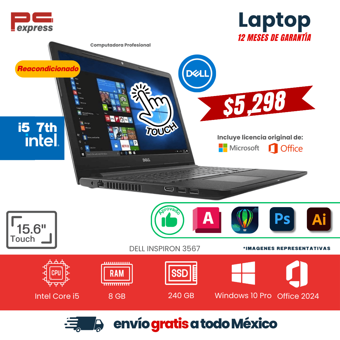 LAPTOP - Dell Inspiron 3567 Touch | Core i5 7ª Gen | 8 GB RAM | 240 GB SSD