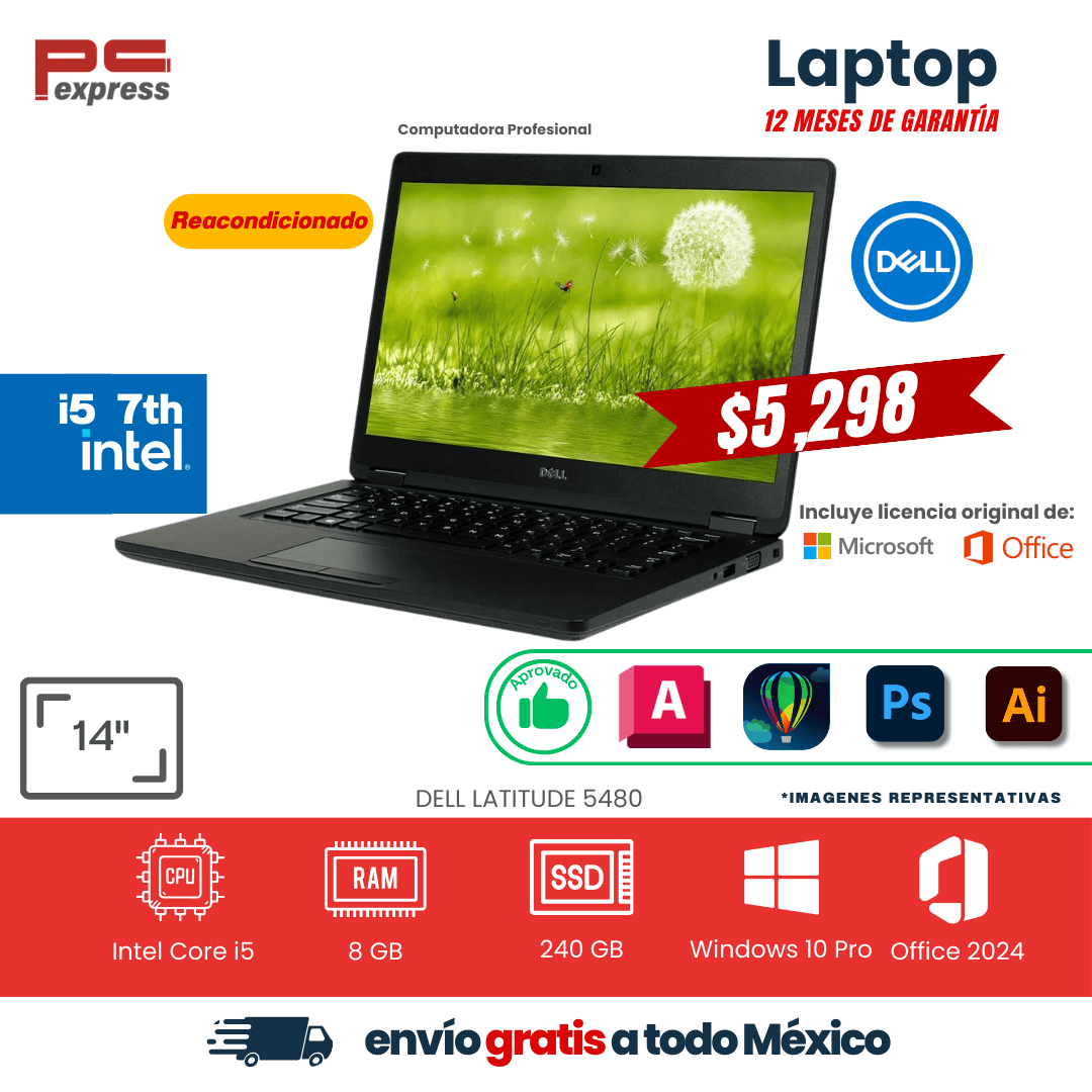 LAPTOP - Dell Latitude 5480 | Core i5 7ª Gen | 8 GB RAM | 240 GB SSD