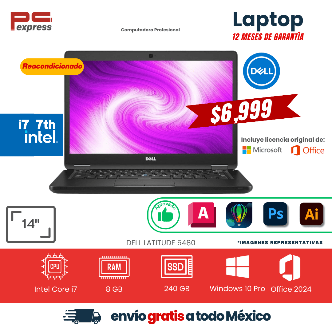 LAPTOP - Dell Latitude 5480 | Core i7 7ª Gen | 16 GB RAM | 240 GB SSD