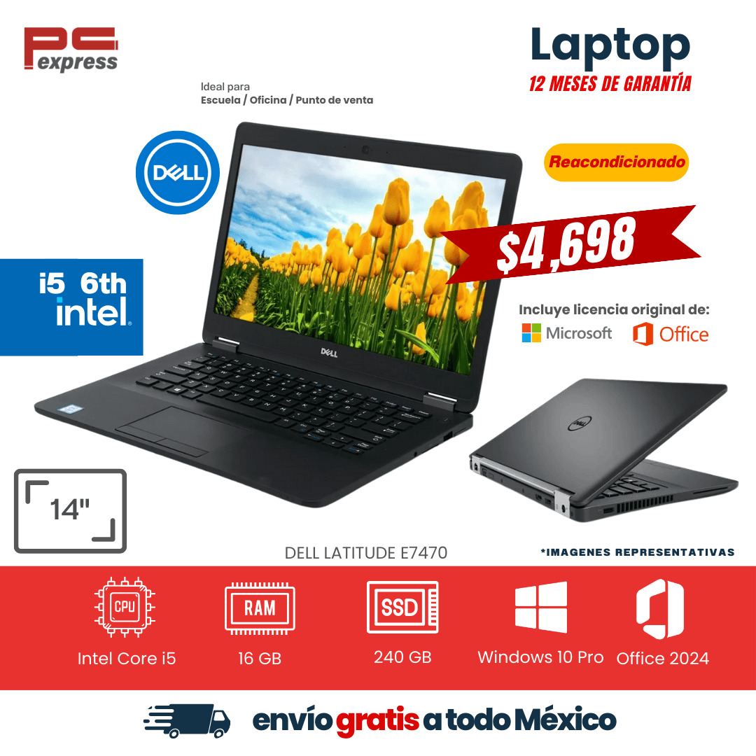 LAPTOP - Dell Latitude E7470 Core i5 6ª Gen -16 GB RAM 240 GB SSD