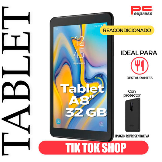 Tablet 8" Reacondicionado 32 GB RAM 2 GB Ideal para Restaurantes Cafeterías Niños con Protector
