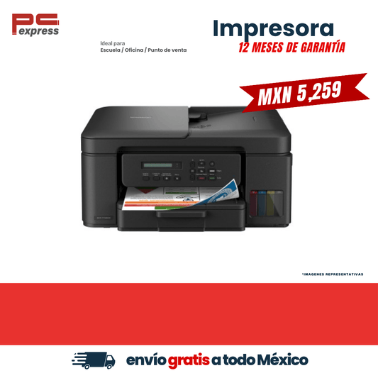 Multifuncional Tinta Continua Brother DCPT730DW, impresión dúplex, 27 ppm negro/23 ppm color, USB 2.0, Wifi 2.4/5Ghz, cama plana color tamaño carta